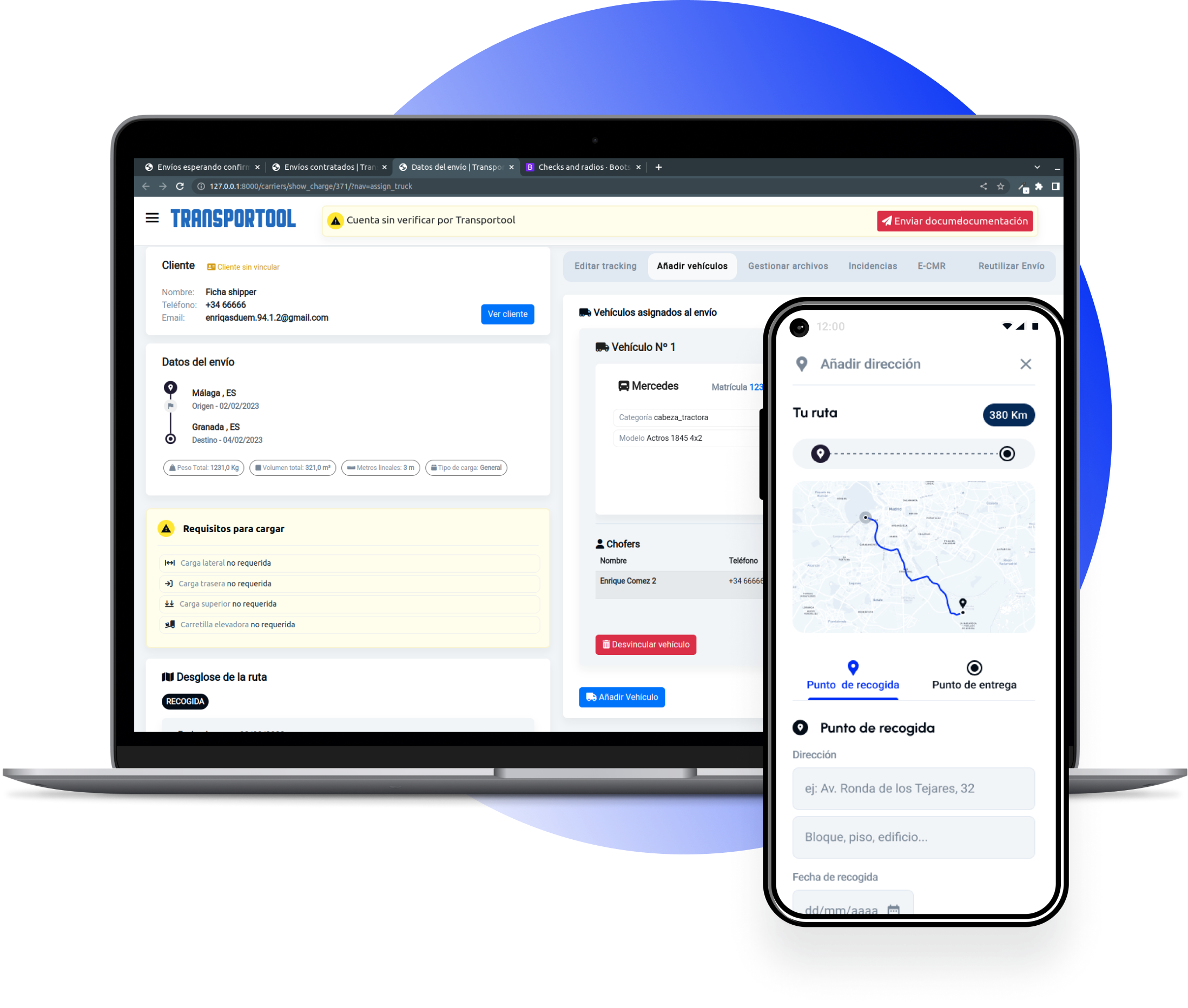Transportool plataforma para transportistas y cargadores directos